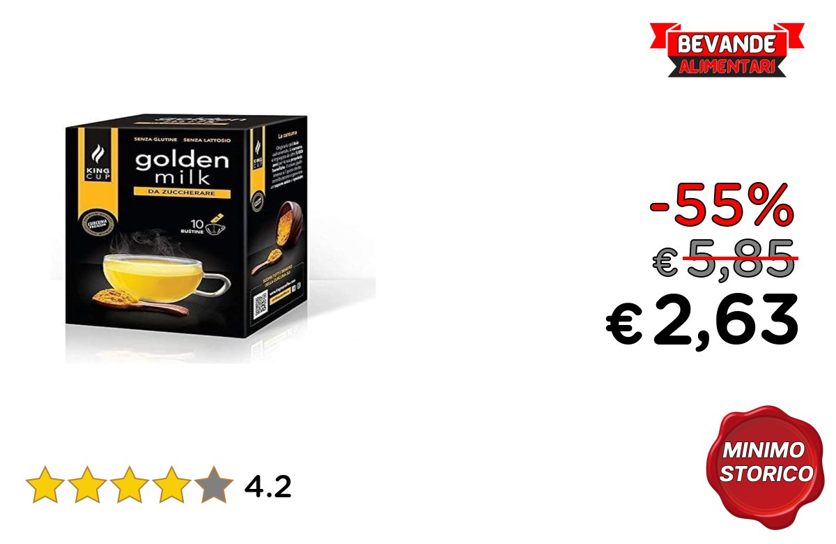 King Cup Golden Milk fino a 55% di sconto Offerta