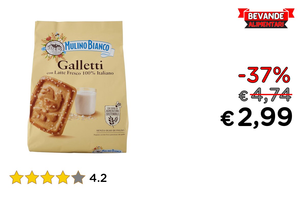 Mulino Bianco Biscotti, fino al 37% di sconto Deal