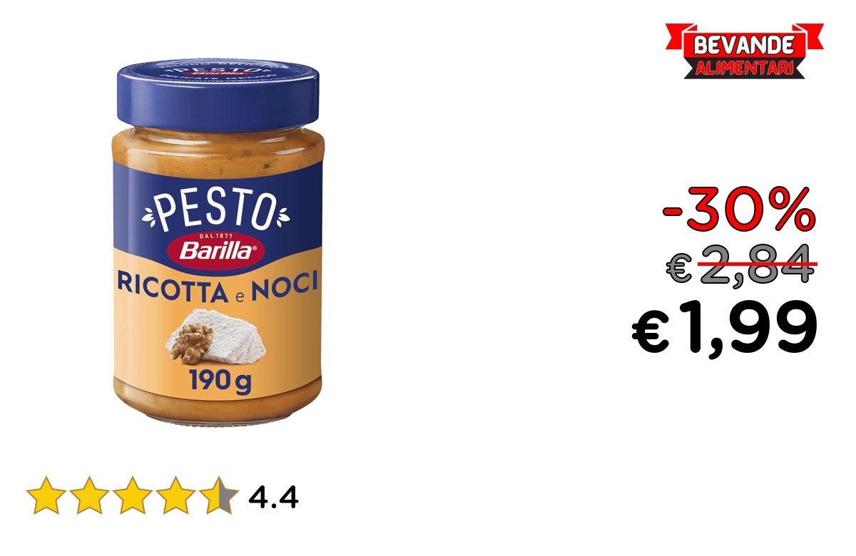 Barilla Pesto Ricotta e Noci fino al 30% di sconto