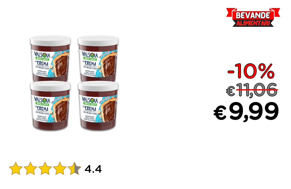 Valsoia – Crema alle Nocciole fino al 10% di sconto