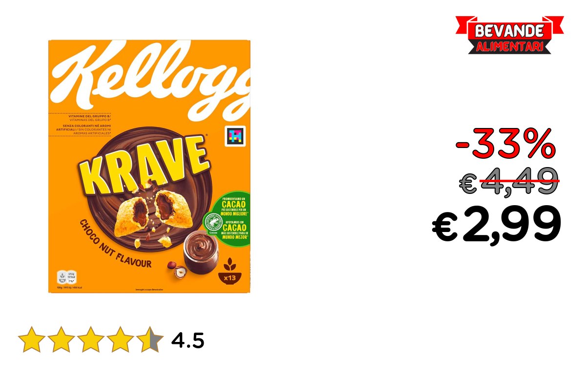 Kellogg’s Krave Choco Nut fino al 33% di sconto