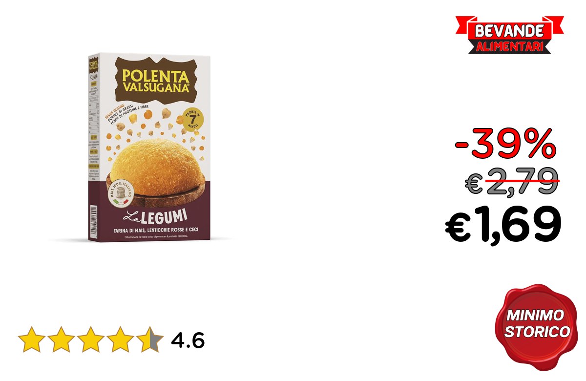 Polenta Valsugana Legumi Rapida fino al 39% di sconto