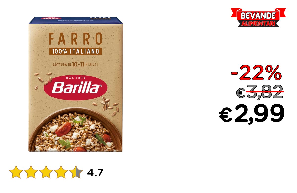 Barilla Cereali Farro fino al 22% di sconto Deal