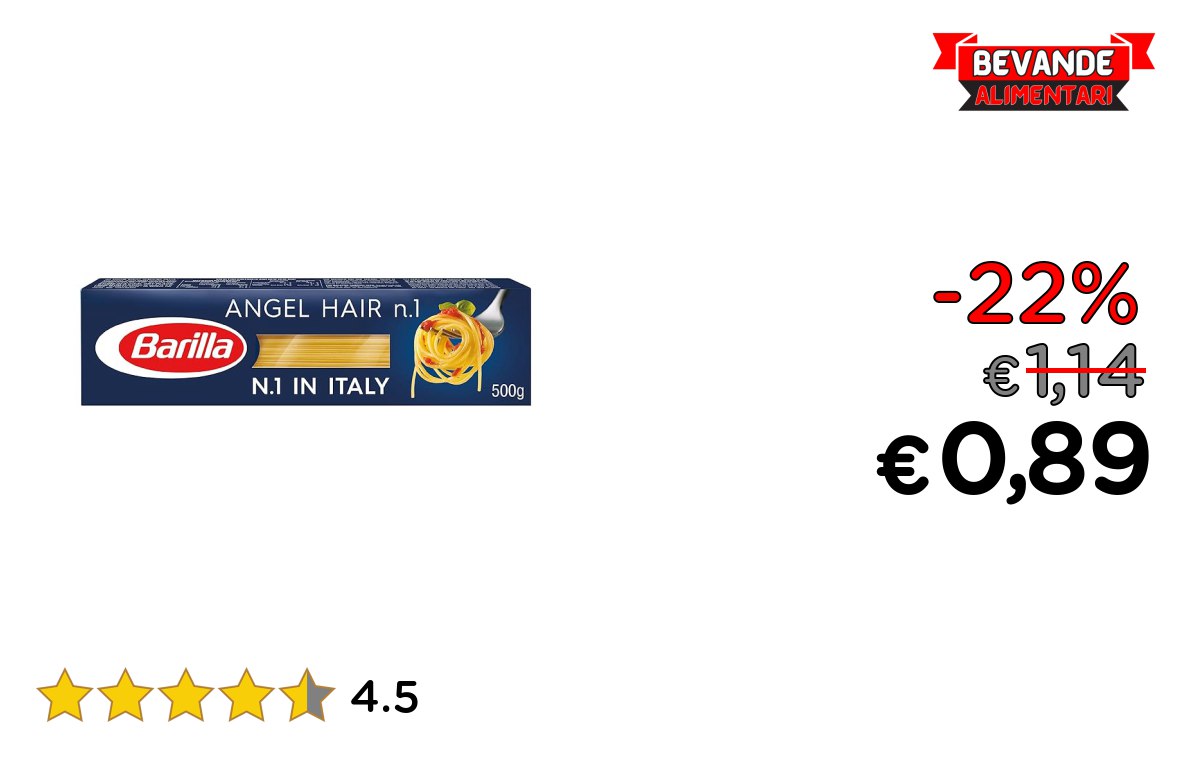 Barilla Pasta Capellini n.1 fino al 22% di sconto