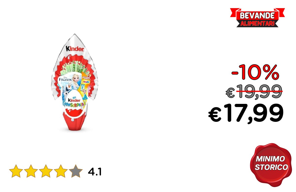 Kinder GranSorpresa Disney Frozen: fino al 10% di sconto
