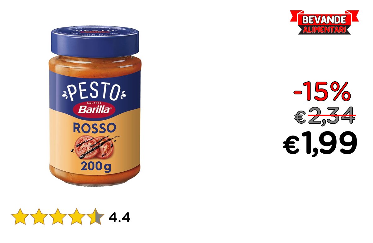 Barilla Pesto Rosso: fino al 15% di sconto oggi
