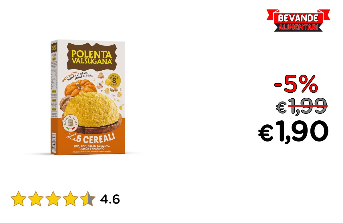 Valsugana Polenta ai 5 Cereali: sconto fino al 5%