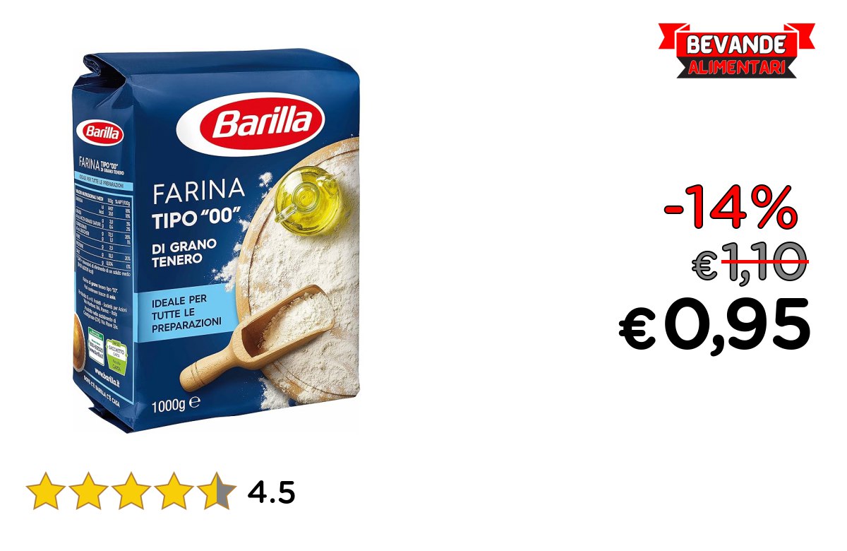 Barilla Farina di Tipo 00: fino al 14% di sconto Deal