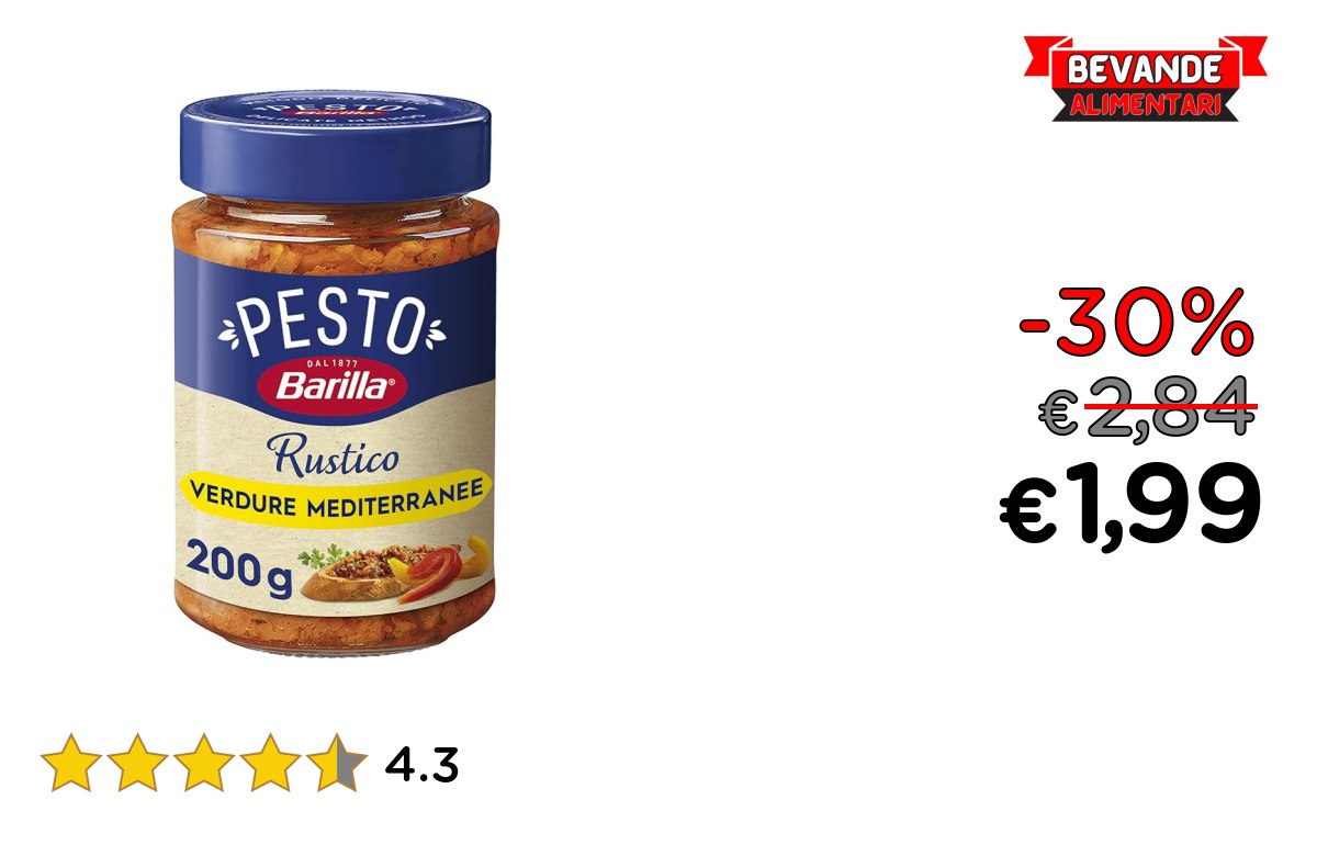 Barilla Sugo Pesto Rustico: fino al 30% di sconto