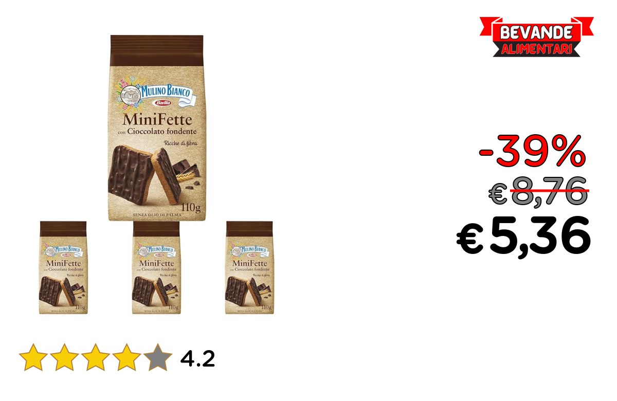 Mulino Bianco Mini Fette Integrali up to 39% off Deal