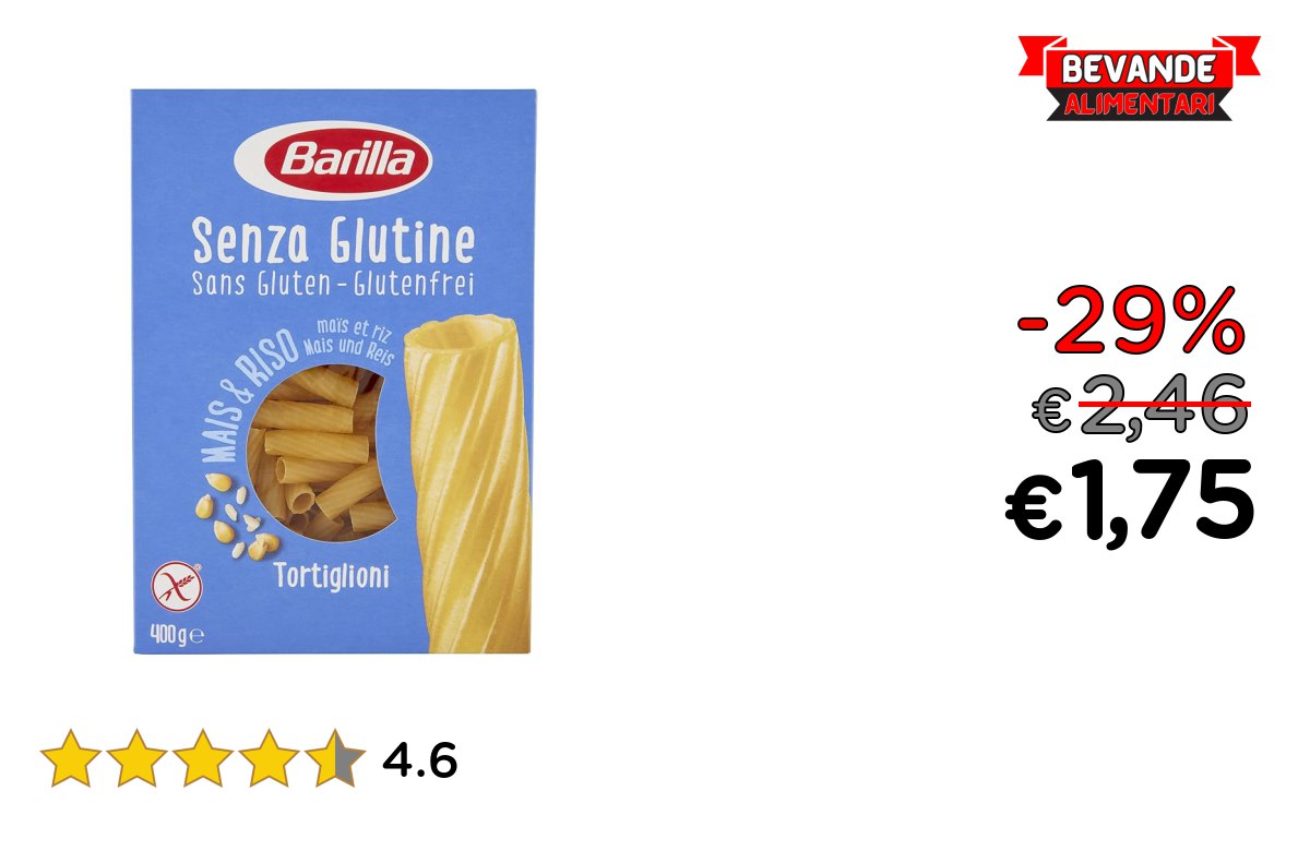 Barilla Pasta Tortiglioni: fino al 29% di sconto Deal