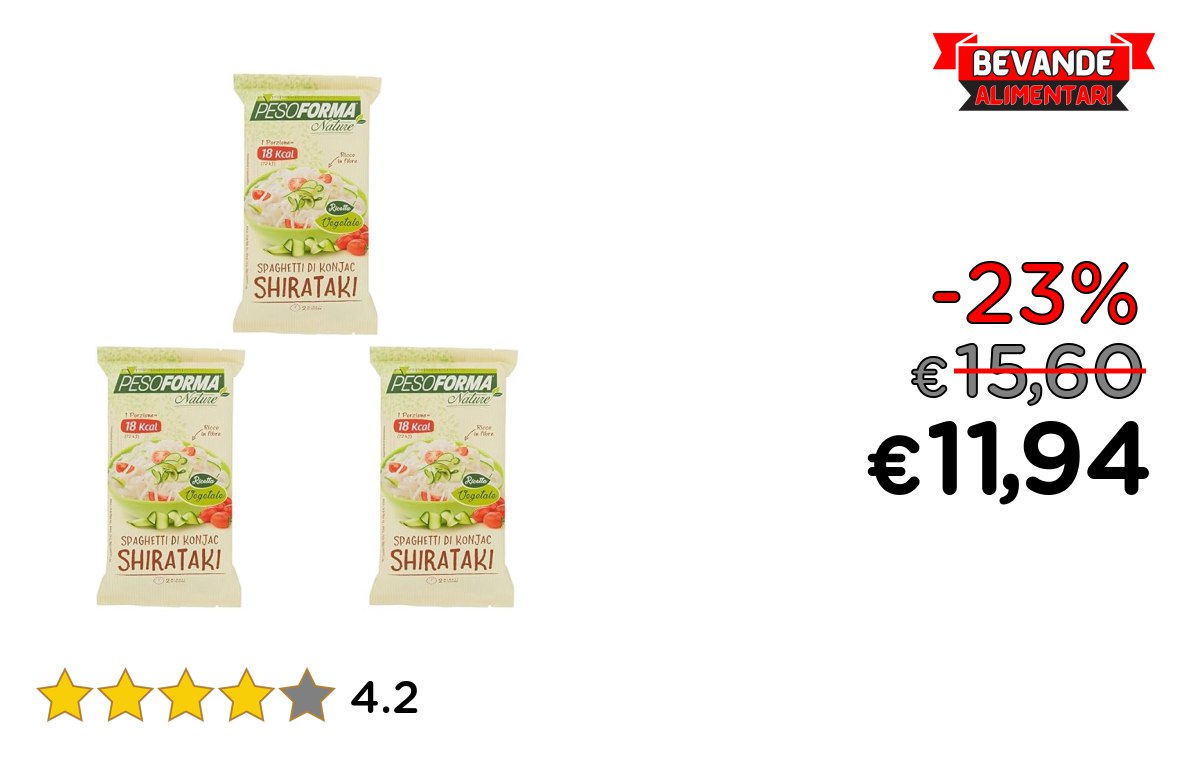 Pesoforma Nature Shirataki fino al 23% di sconto