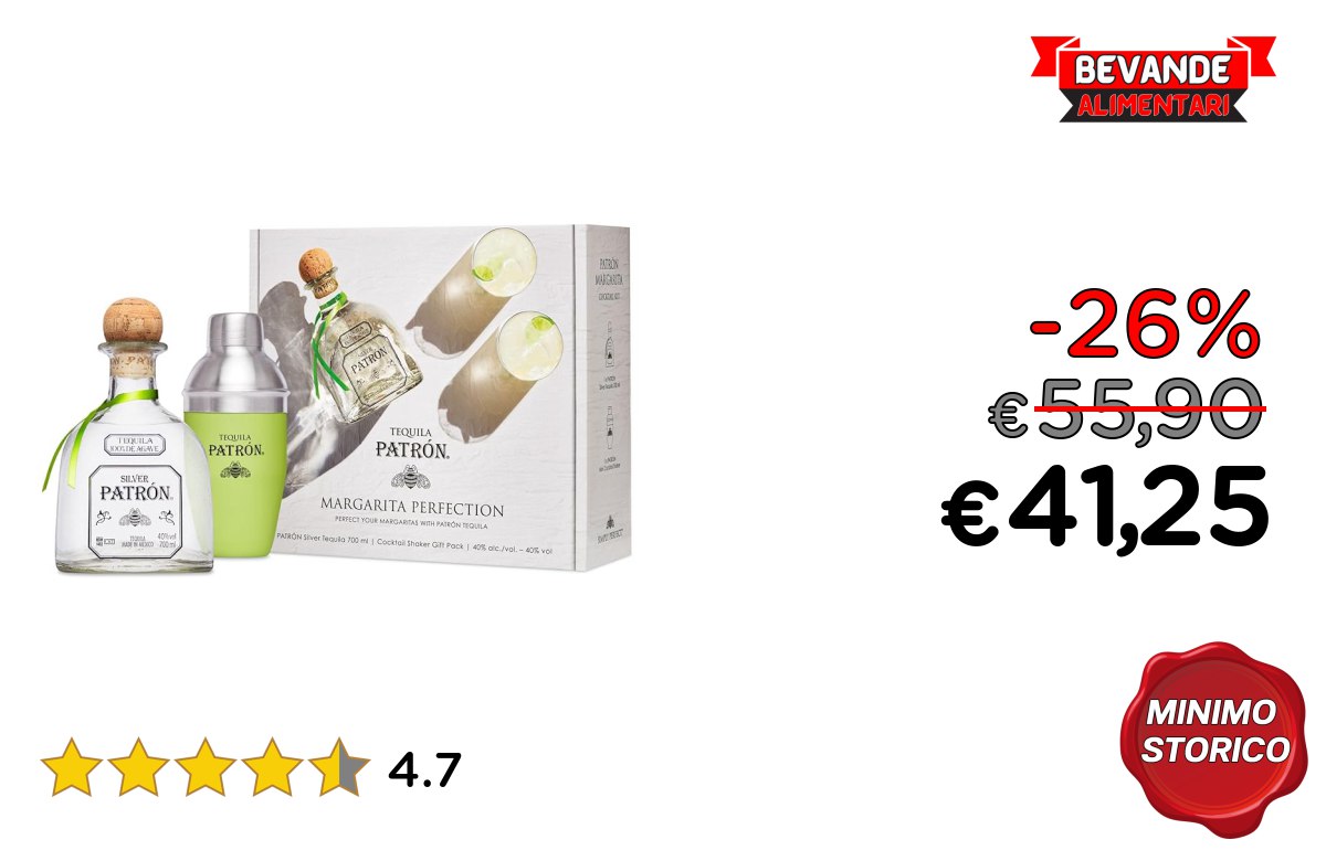 PATRÓN Silver Tequila sconti fino al 26% Deal
