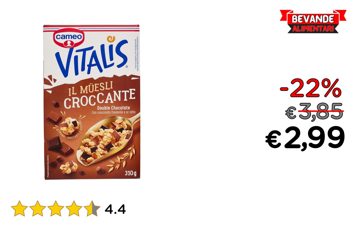 Cameo Vitalis Muesli: fino al 22% offerta Deal