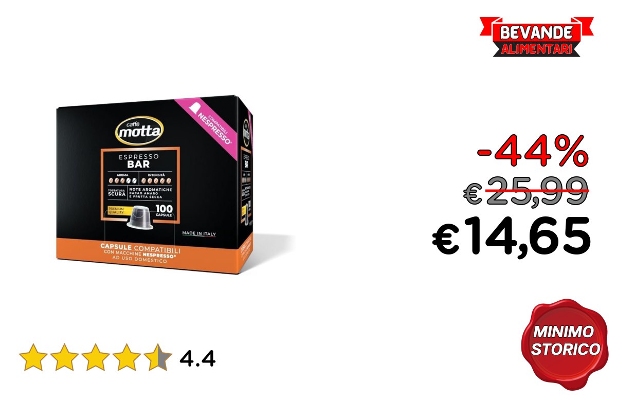 Caffè Motta Capsule fino al 44% di sconto