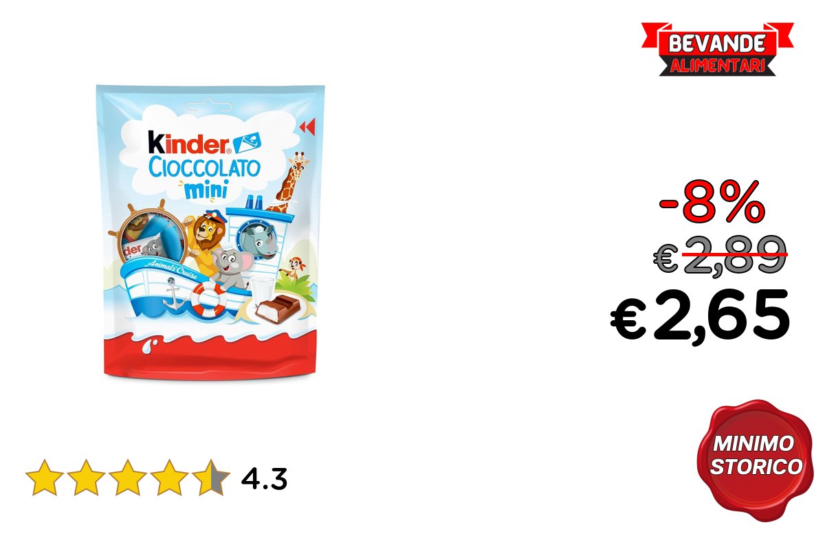 Kinder Cioccolato Mini fino al 8% di sconto Deal