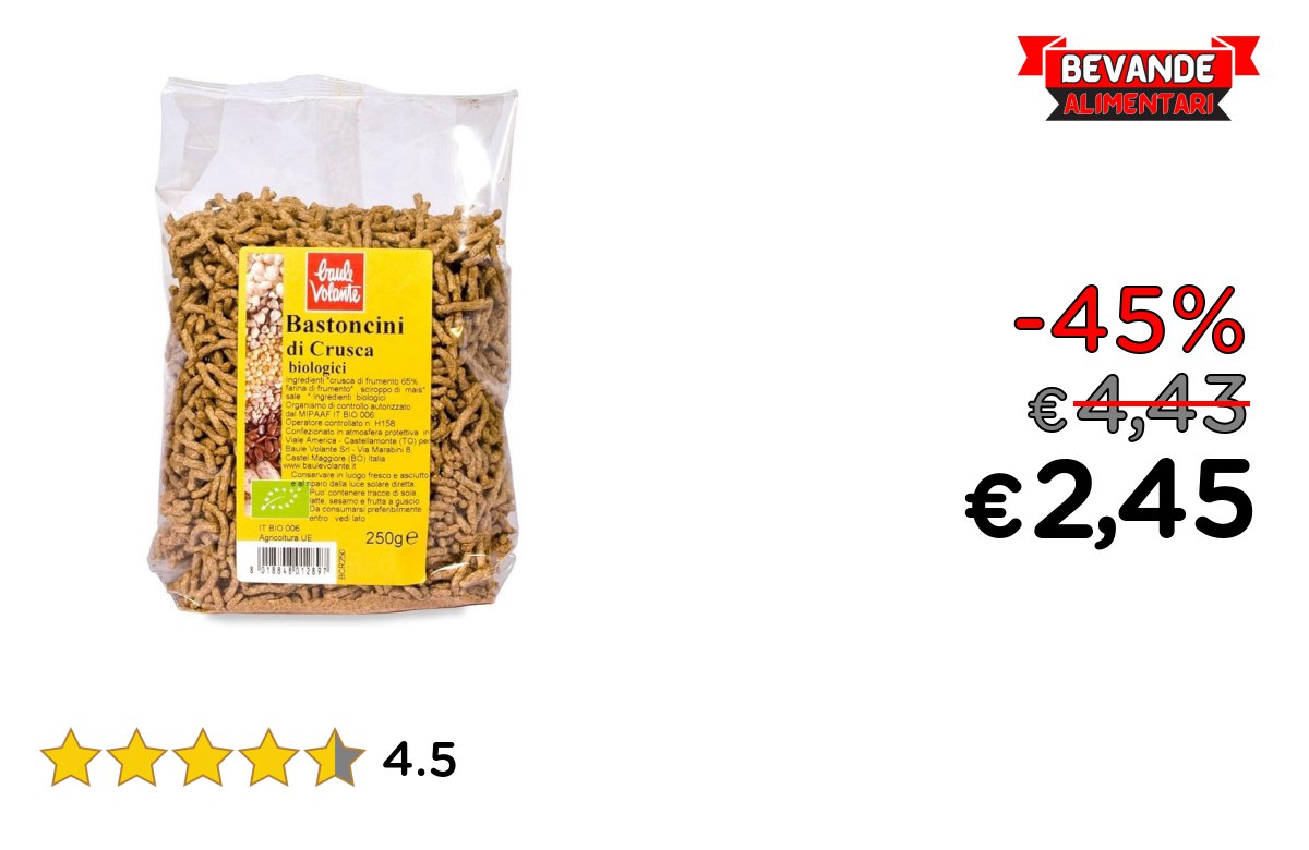 Bastoncini Crusca 250g fino al 45% di sconto