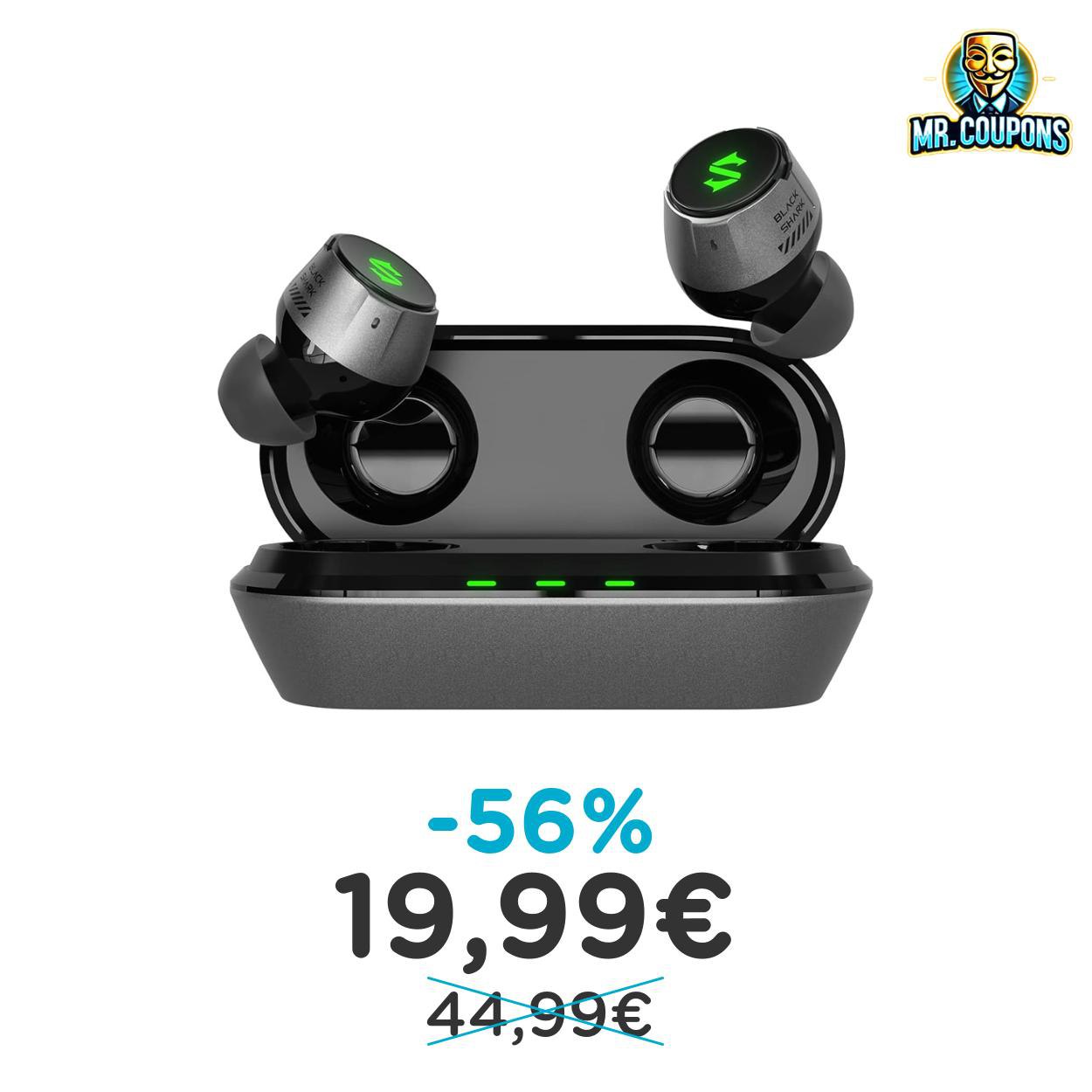 Cuffie Bluetooth Black Shark: fino al 56% di sconto