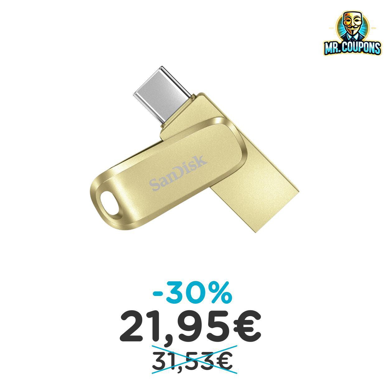 Chiavetta USB SanDisk 256GB: fino al 30% off Deal