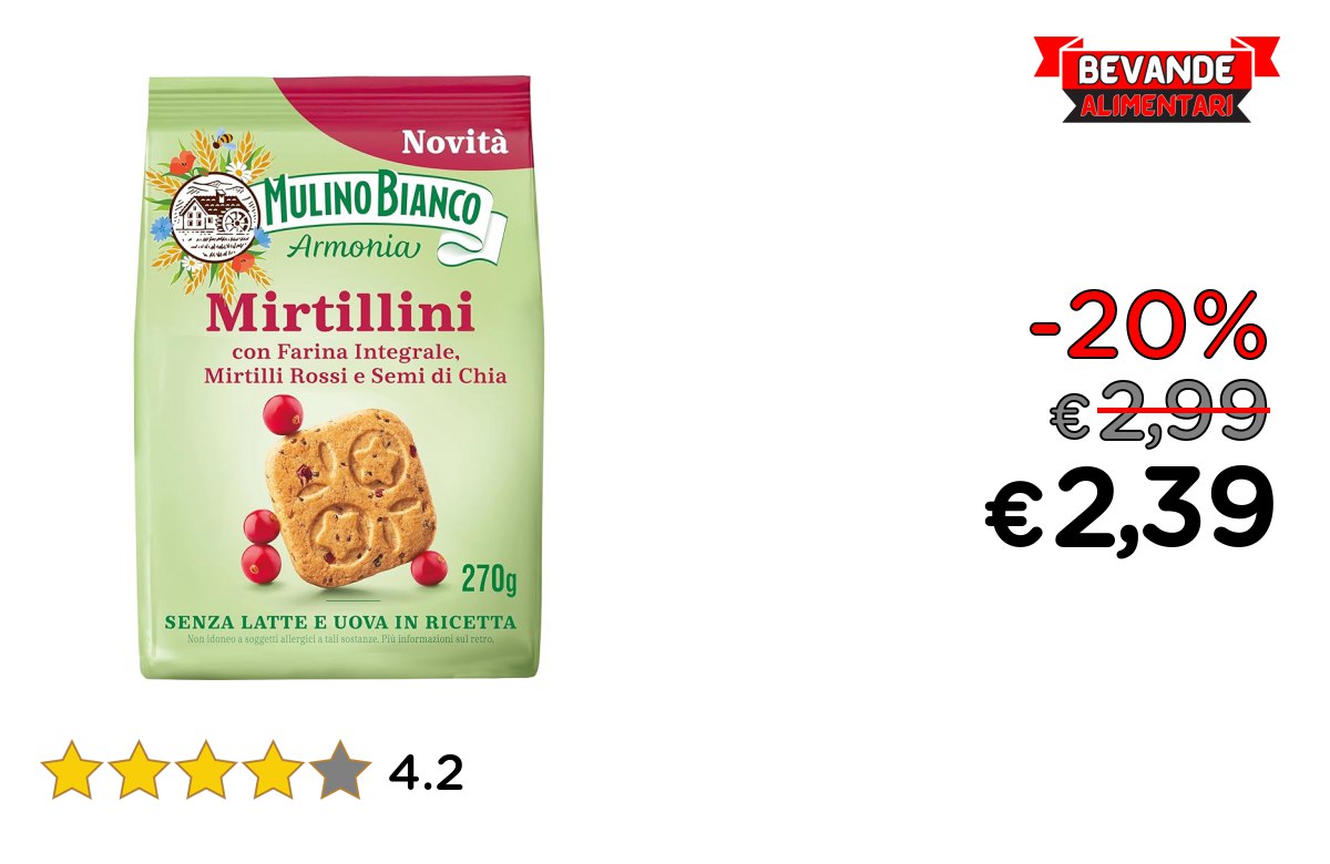 Mulino Bianco Mirtillini: fino al 20% di sconto Offerta