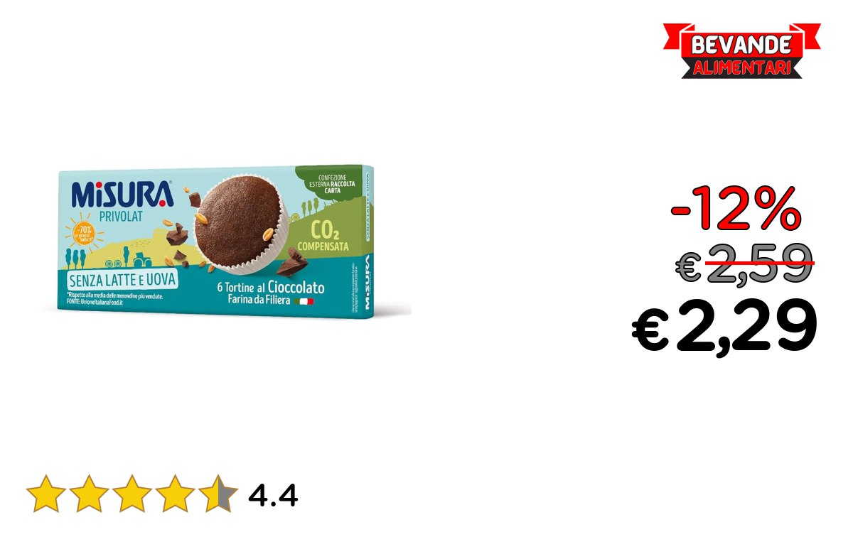 Misura Tortine al Cioccolato fino al 12% di sconto
