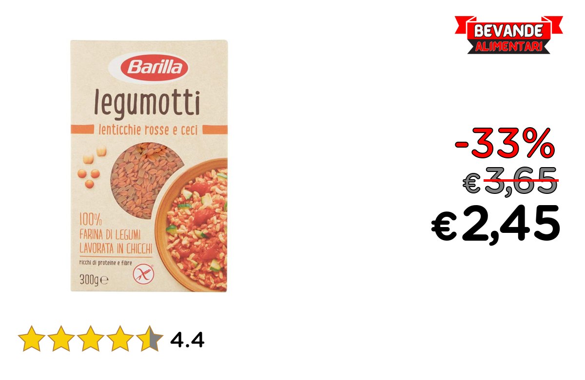 Barilla Legumotti: fino al 33% di sconto Offerta