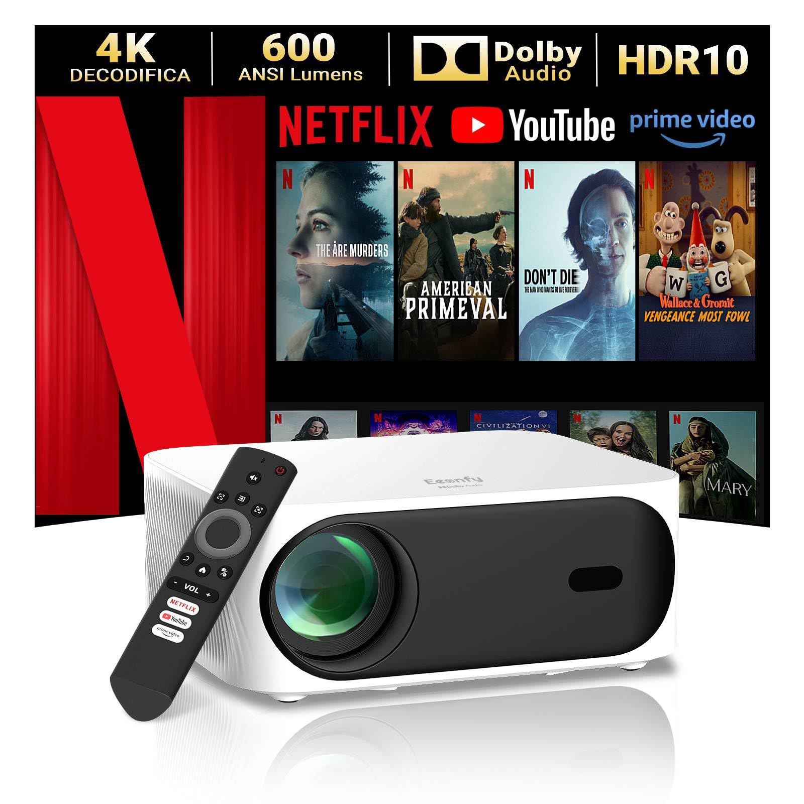 Eeenfy Proiettore 4K: fino al 22% di sconto Deal