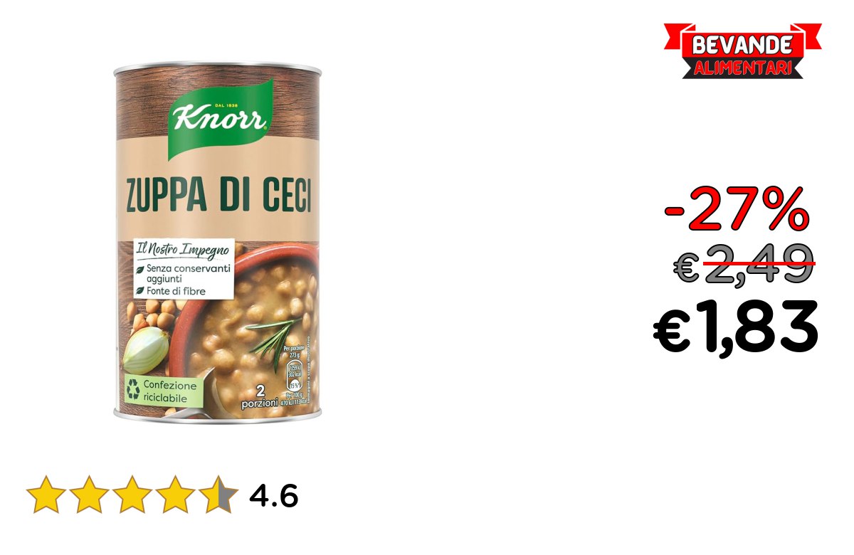 Knorr Zuppa di Ceci – fino al 27% off sul Deal