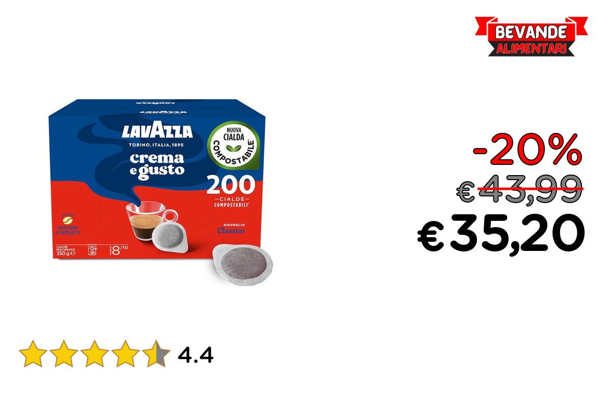 Lavazza, Crema e Gusto Classico fino al 20% di sconto