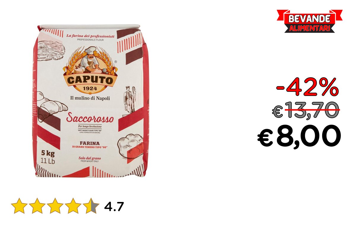 Farina Caputo “Cuoco” Chef kg 5 fino al 42% di sconto Deal