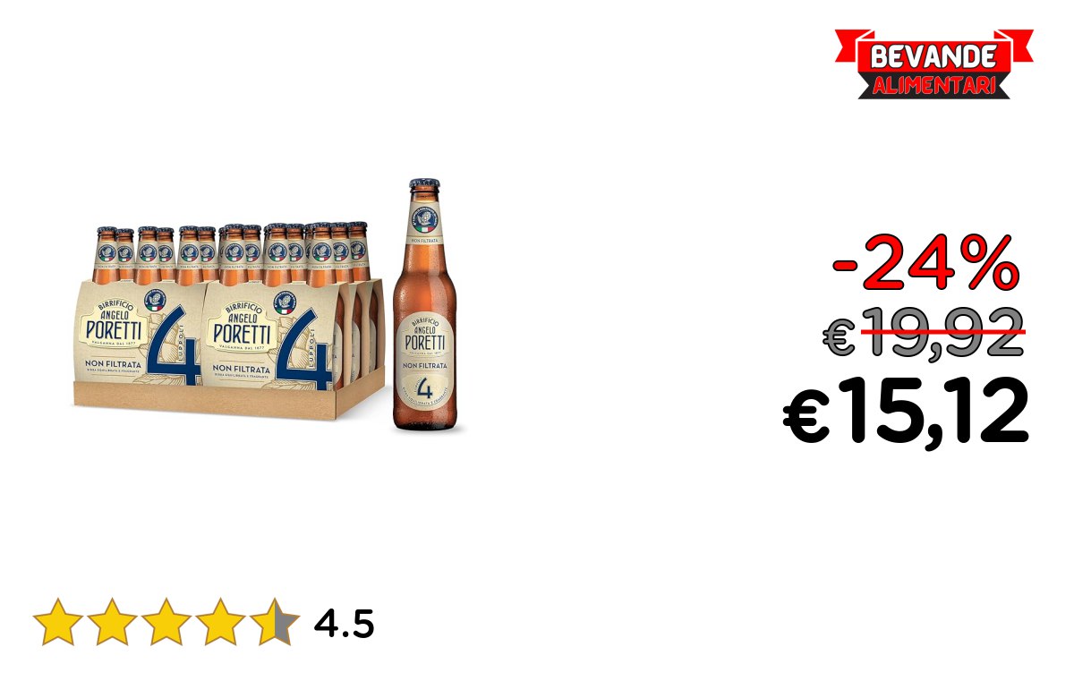 Birrificio Angelo Poretti Birra 4 Luppoli fino al 24% di sconto