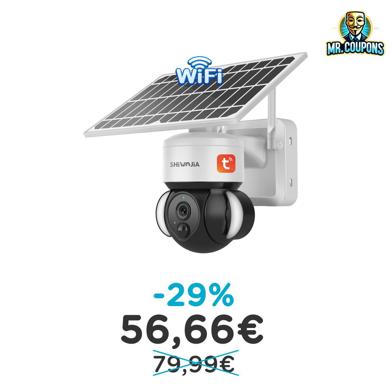 Telecamera Wi-Fi solare SHIWOJIA: fino al 29% di sconto