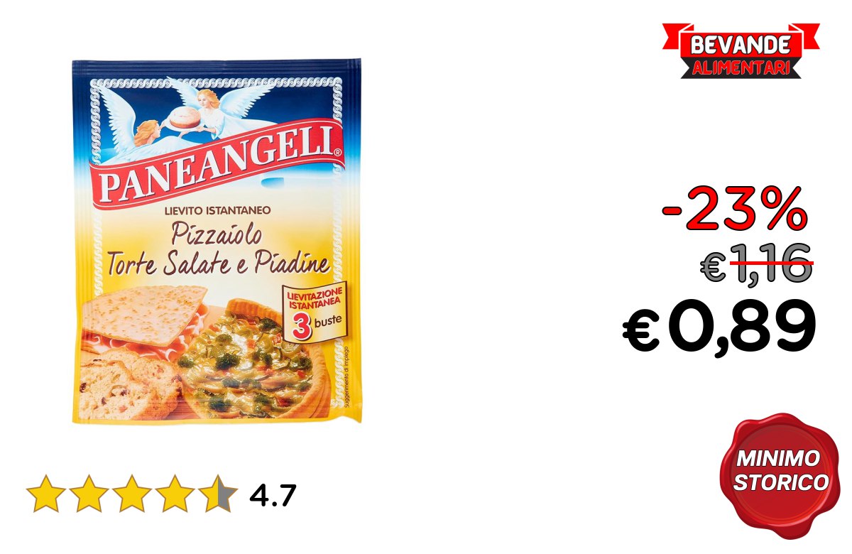Paneangeli Lievito Istantaneo Pizzaiolo fino al 23% off Deal