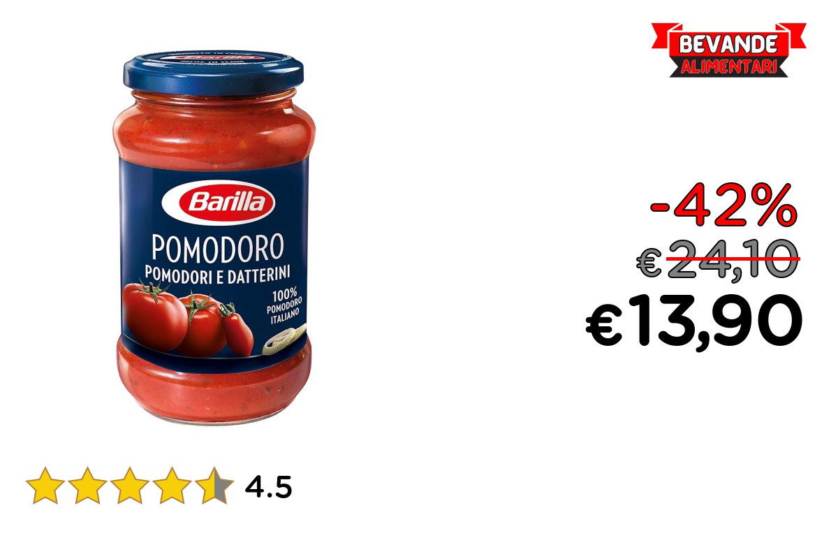 Barilla Sugo al Pomodoro – fino al 42% di sconto