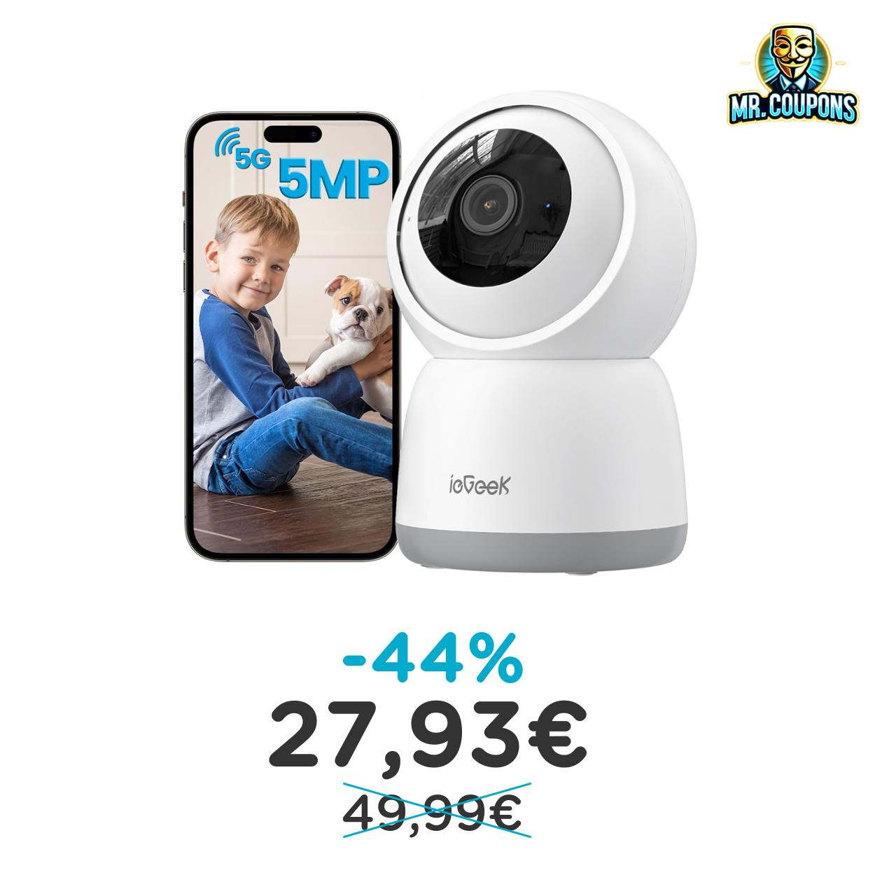 Telecamera WiFi ieGeek 5MP: fino al 44% di sconto Deal