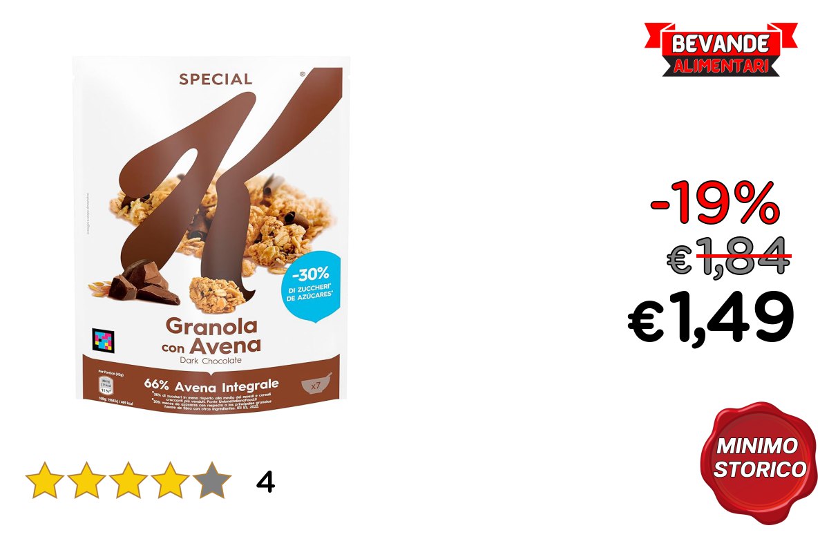 Kellogg’s Special K: fino al 19% di sconto su Amazon