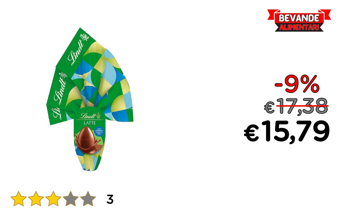 Uovo Lindt cioccolato: fino al 9% di sconto per Pasqua