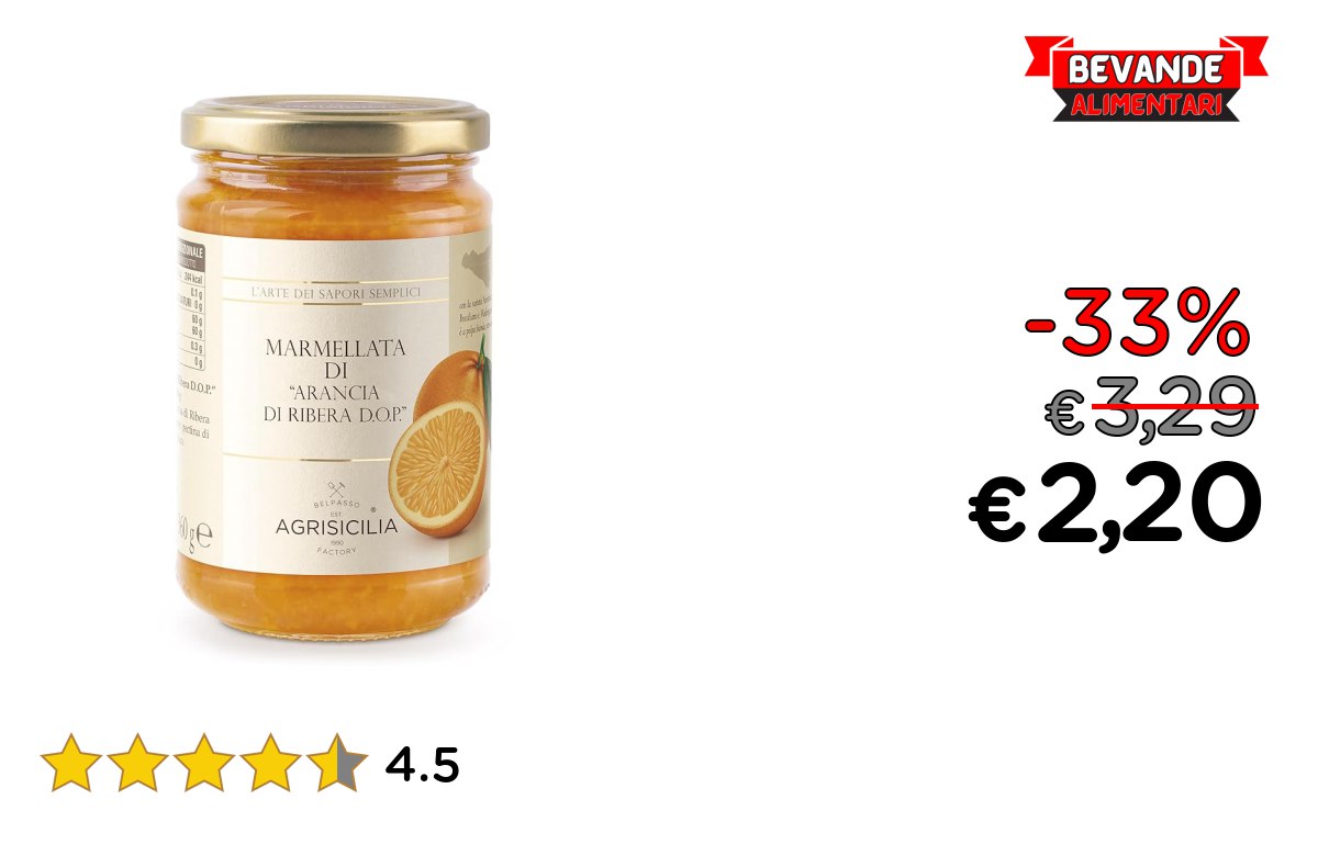 Agrisicilia Marmellata Arancia: fino al 33% di sconto Deal