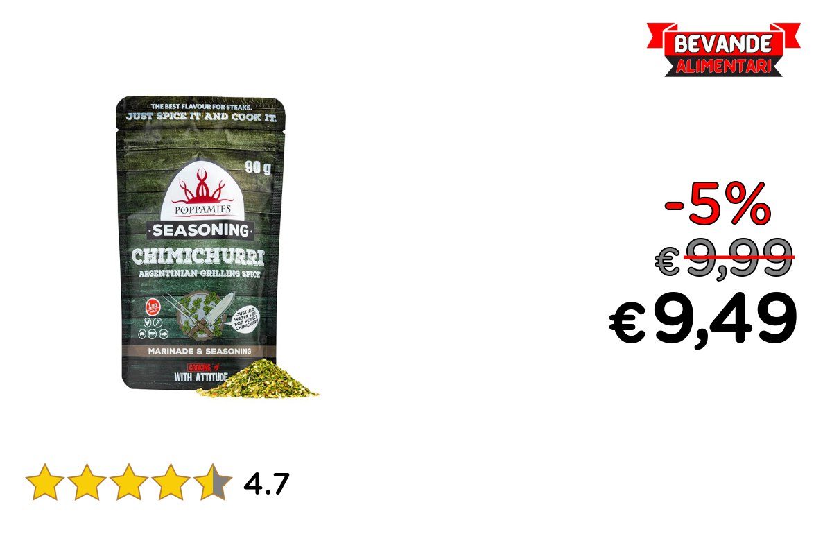 Poppamies Chimichurri BBQ Rub: fino al 5% di sconto