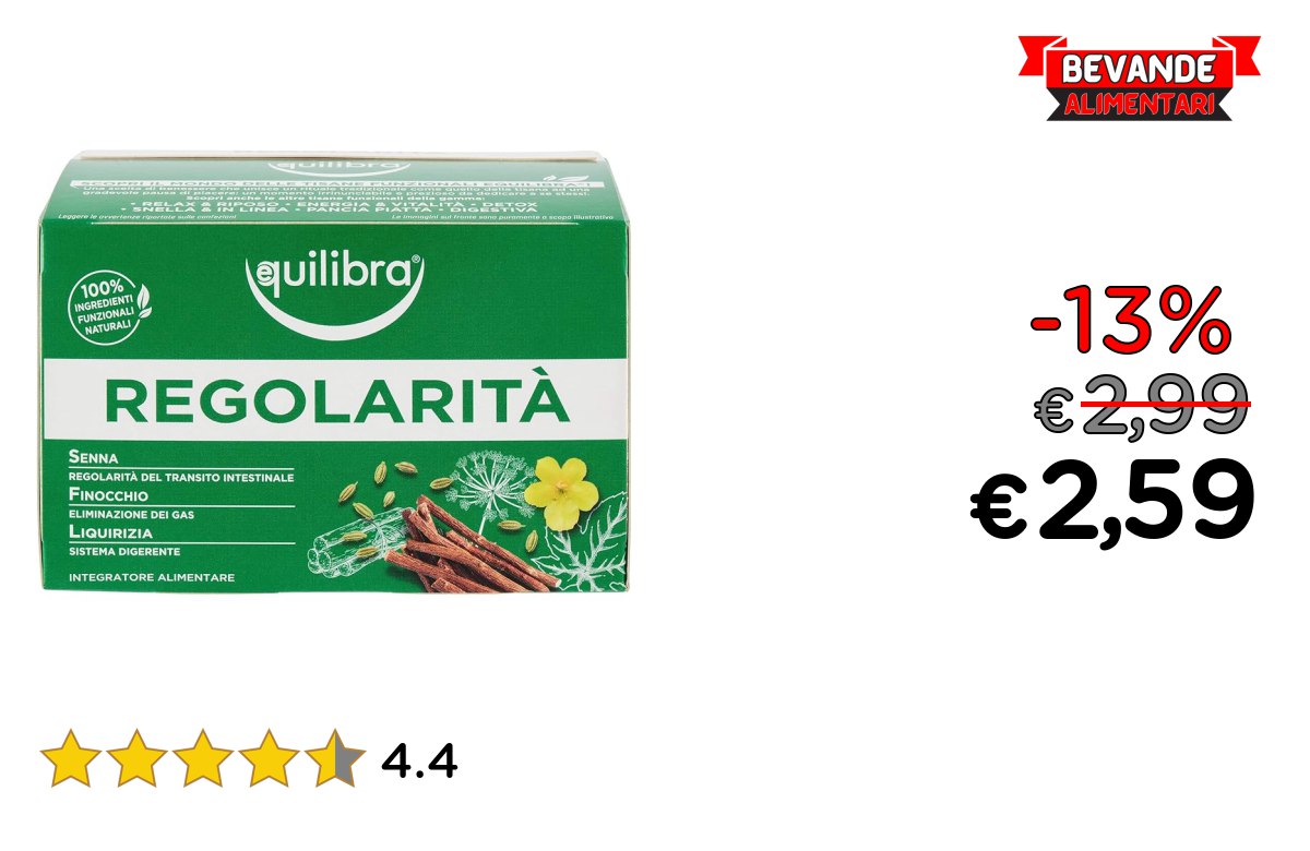 equilibra Tisana Regolarità: fino al 13% di sconto