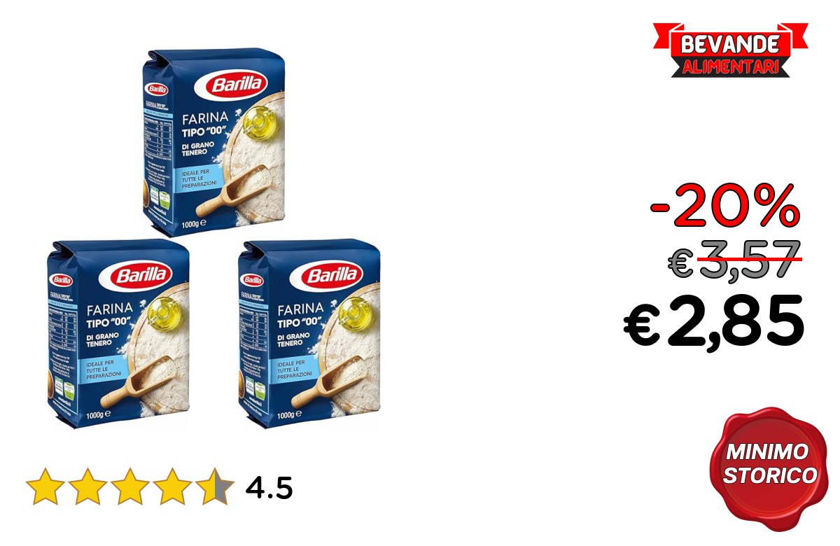 Barilla Farina di Tipo 00 fino al 20% di sconto Deal