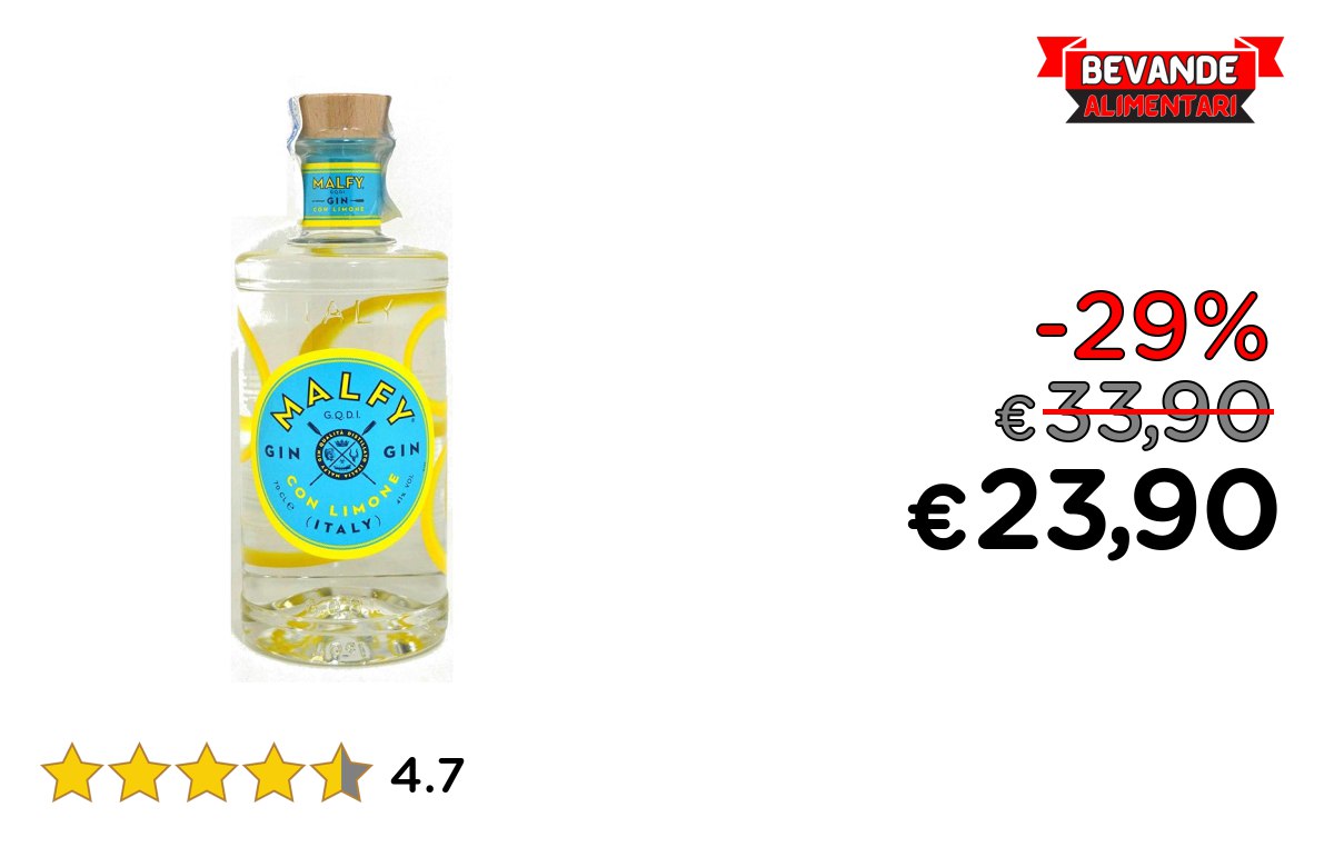 Malfy Gin Limone: fino al 29% di sconto su Amazon