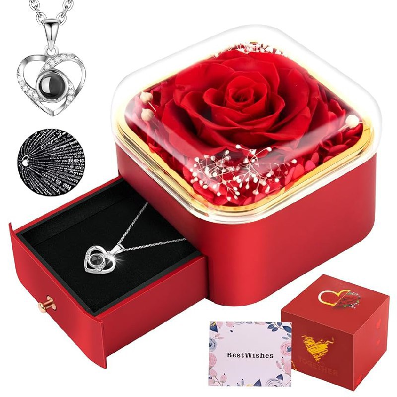 Rosa Eterna con Collana fino al 50% off Deal