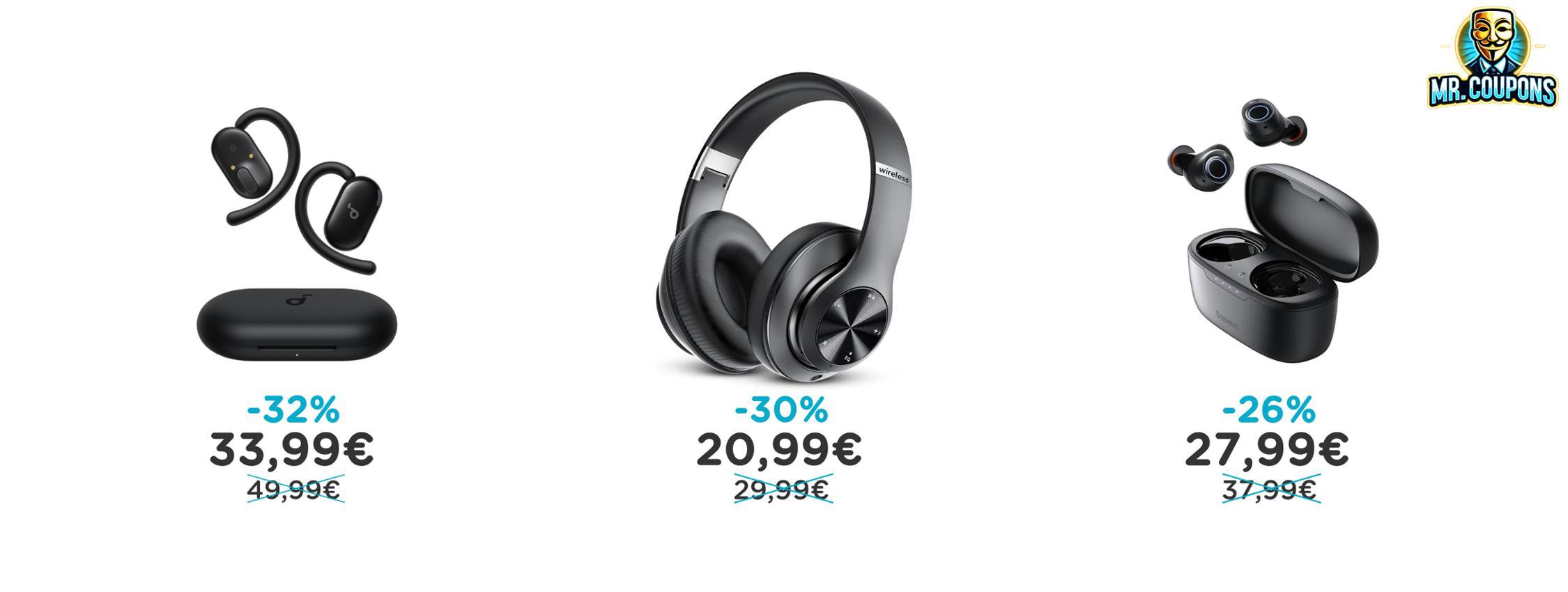 Cuffie Anker Soundcore V20i: fino al 32% di sconto Deal