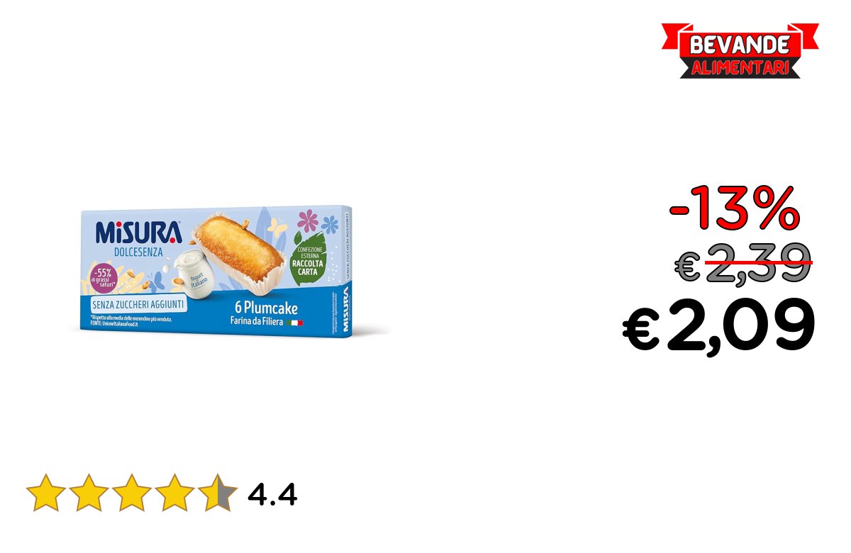 Misura Plumcake allo Yogurt: fino al 13% di sconto
