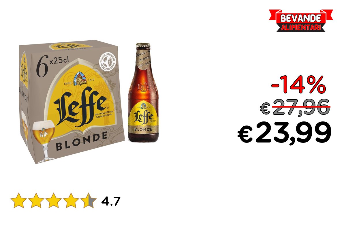 Leffe Blonde: Fino al 14% di Sconto su Amazon