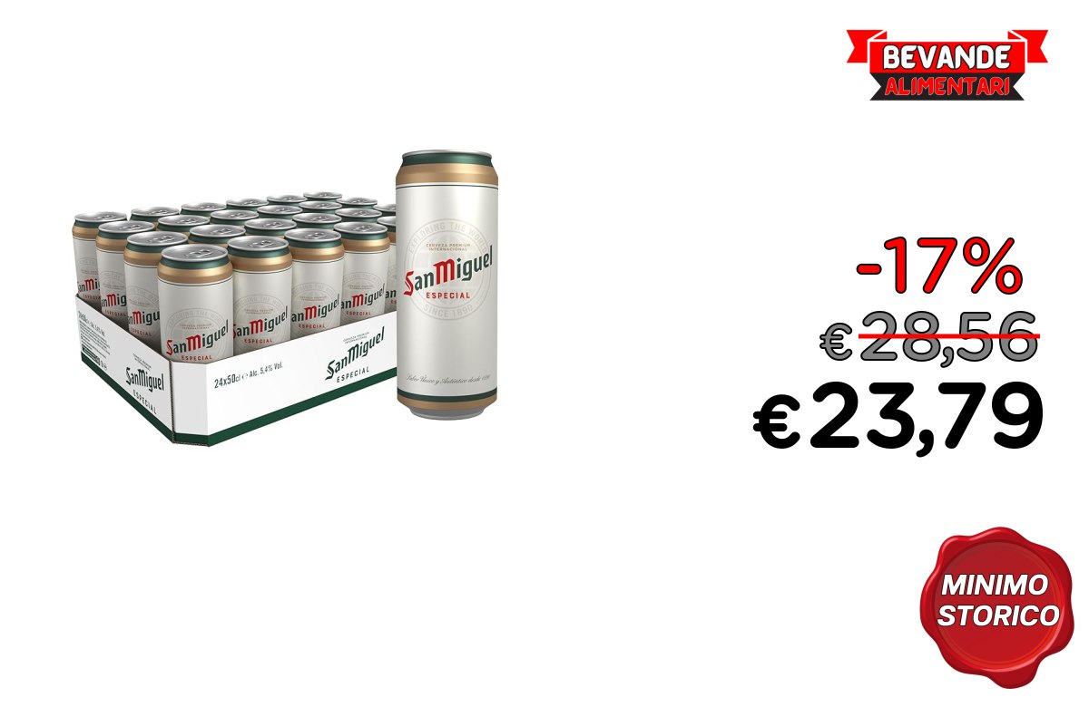 San Miguel Especial: fino al 17% di sconto