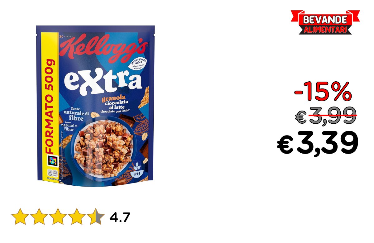 Kellogg’s Cereali Extra: fino al 15% di sconto Deal