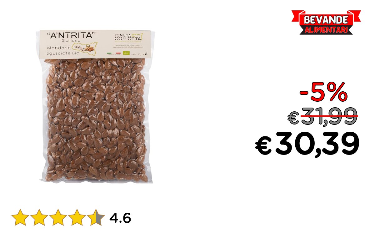 A’Ntrita® Mandorle Bio 1 Kg – Offerta fino al 5% Deal