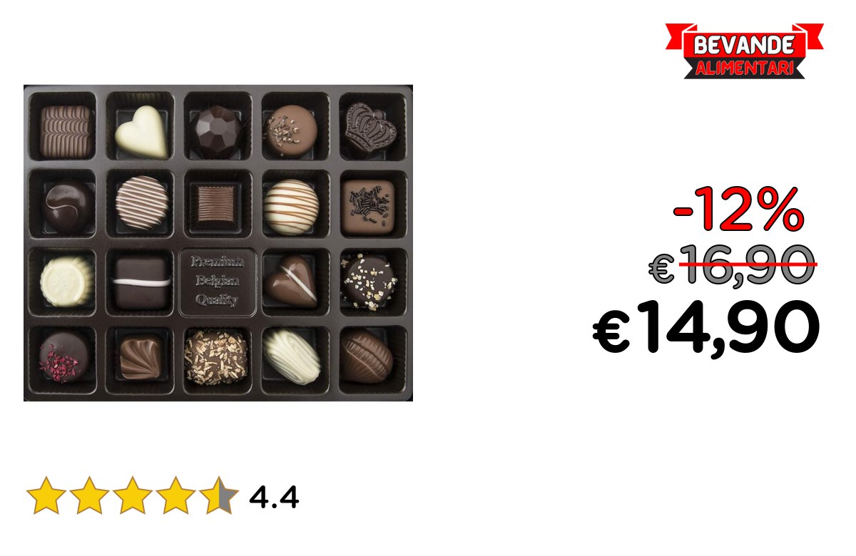 Cioccolatini di lusso belgi con fino al 12% di sconto